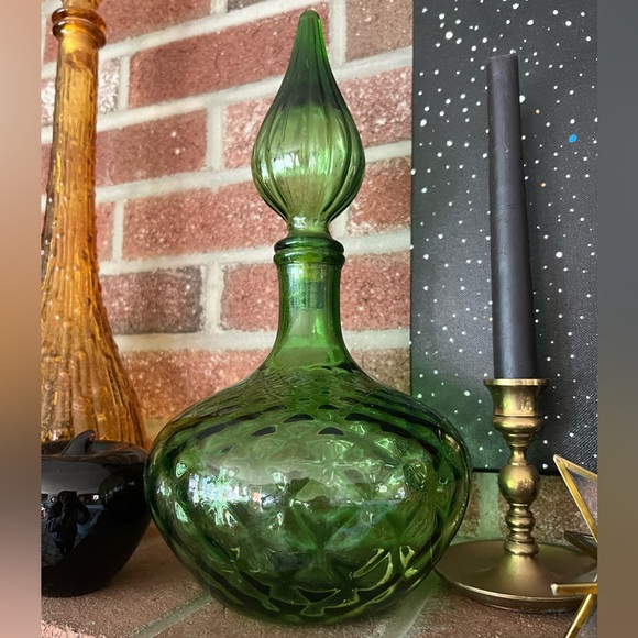 Vintage Empoli Italian Glass Genie Bottle with Stopper - Picture 1 of 3